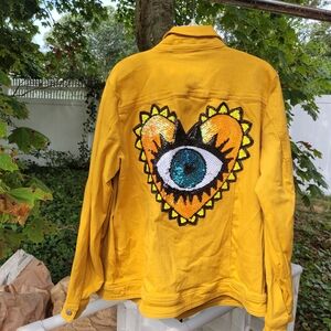 Upcycled evil eye jacket